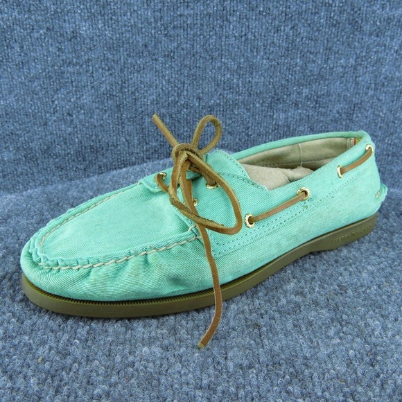 SPERRY By J.Crew Women Boat Shoe Blue Fabric Lace Up Size‎ 9.5 Medium - Picture 1 of 10